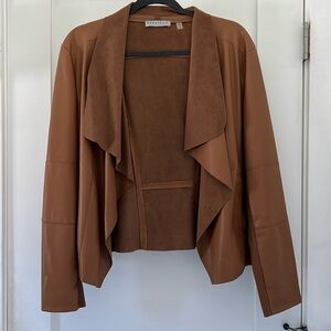 Stretchy moto brown jacket faux leather from Nordstrom